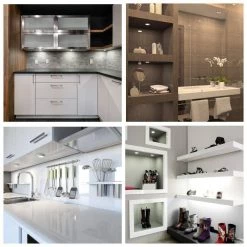 6000K LED Black Under Cabinet Puck Lights with Dimmer Switch (12-Pack) by ESHINE -Cheap RUN BISON || RCA Store 6000k eshine puck lights elpb6012dc s fa 1000