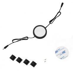 LED 6000K Black Under Cabinet Puck Light (1-Pack) (No Power Supply) by ESHINE