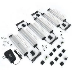 7 in. LED 6000K Black Under Cabinet Lighting, Dimmable Hand Wave Activated (6-Pack) by ESHINE