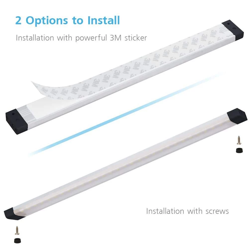 12 in. LED 6000K Black Under Cabinet Lighting, Dimmable Hand Wave Activated (4-Pack) by ESHINE 4 12 in. LED 6000K Black Under Cabinet Lighting, Dimmable Hand Wave Activated (4-Pack) by ESHINE - Image 4