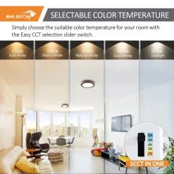 4-Pack 13 in. Round Color Selectable Integrated LED Flush Mount Downlight, Bronze by RUN BISON -Cheap RUN BISON || RCA Store bronze run bison flush mount lights ljc bmtd g113cy25w 927 31 51 4pk 4f 1000