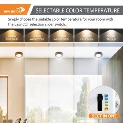 4-Pack 7 in. Round Color Bronze Selectable Integrated LED Flush Mount Downlight by RUN BISON -Cheap RUN BISON || RCA Store bronze run bison flush mount lights ljc bmtd g17cy13 5w 927 31 51 4pk 4f 1000