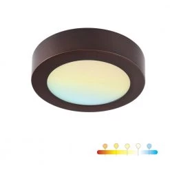 7 in. Round Color Bronze Selectable Integrated LED Flush Mount Downlight by RUN BISON