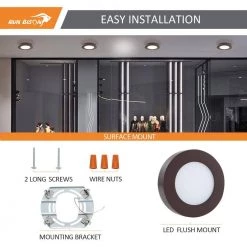 7 in. Round Color Bronze Selectable Integrated LED Flush Mount Downlight by RUN BISON -Cheap RUN BISON || RCA Store bronze run bison flush mount lights ljc bmtd g17cy13 5w 927 31 51 fa 1000