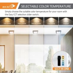 2-Pack 5.5 in. Bronze Square Color Selectable Integrated LED Flush Mount Downlight by RUN BISON -Cheap RUN BISON || RCA Store bronze run bison flush mount lights ljc bmtd g25 5cf10 5w 927 31 51 2pk 4f 1000