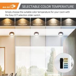 5.5 in. Round Color Bronze Selectable Integrated LED Flush Mount Downlight by RUN BISON -Cheap RUN BISON || RCA Store bronze run bison flush mount lights ljc bmtd g25 5cy10 5w 927 31 51 4f 1000