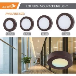 4-Pack 5.5 in. Round Color Bronze Selectable Integrated LED Flush Mount Downlight by RUN BISON -Cheap RUN BISON || RCA Store bronze run bison flush mount lights ljc bmtd g25 5cy10 5w 927 31 51 4pk 76 1000