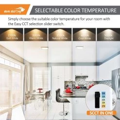 2-Pack 7 in. Square Brushed Nickel Selectable LED Integrated LED Flush Mount Downlight by RUN BISON -Cheap RUN BISON || RCA Store brush nickel run bison flush mount lights ljc bmtd g17cf13 5w 927 41 51 2pk 4f 1000