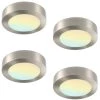 4-Pack 7 in. Round Color Brushed Nickel Selectable Integrated LED Flush Mount Downlight by RUN BISON