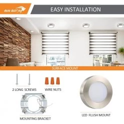 7 in. Round Color Brushed Nickel Selectable Integrated LED Flush Mount Downlight by RUN BISON -Cheap RUN BISON || RCA Store brush nickel run bison flush mount lights ljc bmtd g17cy13 5w 927 41 51 fa 1000