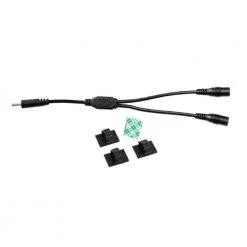 Black 6 in. Connector Cord - Male to Female/Female - for LED Under Cabinet Lighting with Wire Clips by ESHINE
