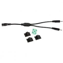 Black 6 in. Connector Cord - Female to Male/Male- Splitter for LED Under Cabinet Lighting with Wire Clips by ESHINE