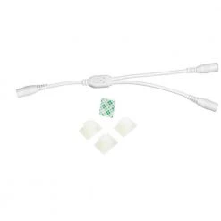 White 6 in. Connector Cord - Female to Female/Female - for LED Under Cabinet Lighting with Wire Clips by ESHINE