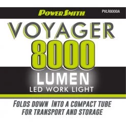 Voyager 8000 Lumen Collapsible Cordless Tripod LED Work Light w/ Battery, Charger, Bag and remote, Optional 3-Way Power by PowerSmith -Cheap RUN BISON || RCA Store powersmith standing work lights pvlr8000a d4 1000