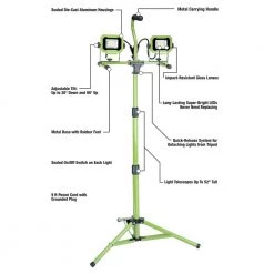 4,800 Lumens Weatherproof Dual Head LED Work Light with Metal Tripod, Impact-Resistant Glass Lens and 9 ft. Cord by PowerSmith -Cheap RUN BISON || RCA Store powersmith standing work lights pwl2048ts 1f 1000