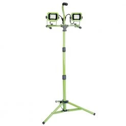 4,800 Lumens Weatherproof Dual Head LED Work Light with Metal Tripod, Impact-Resistant Glass Lens and 9 ft. Cord by PowerSmith