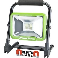 2400 Lumens Weatherproof Rechargeable Lithium-ion Foldable LED Work Light with Magnetic Stand, USB Charger by PowerSmith