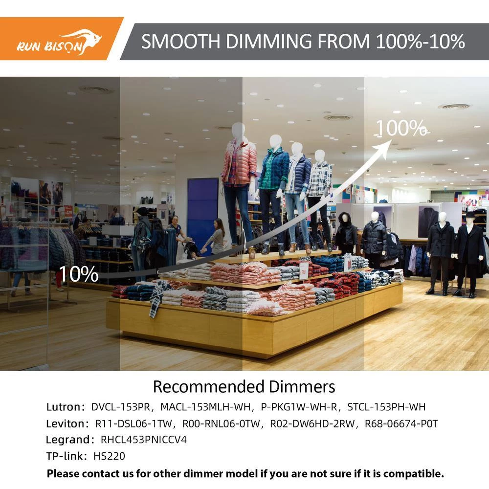 6 in. CCT and Wattage Selectable New Construction or Remodel IC Rated Integrated LED Commercial Downlight(4-Pack) by RUN BISON 5 6 in. CCT and Wattage Selectable New Construction or Remodel IC Rated Integrated LED Commercial Downlight(4-Pack) by RUN BISON - Image 5