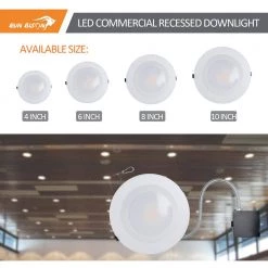 10 in. CCT and Wattage Selectable New Construction or Remodel IC Rated Integrated LED Commercial Downlight by RUN BISON -Cheap RUN BISON || RCA Store run bison recessed lighting trims ht us iccdr10 837 277 30111 c03 0 v1 fa 1000