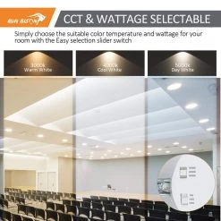 8 in. CCT and Wattage Selectable New Construction or Remodel IC Rated Integrated LED Commercial Downlight by RUN BISON -Cheap RUN BISON || RCA Store run bison recessed lighting trims ht us iccdr8 827 277 30112 c03 0 v1 1f 1000