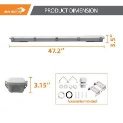 4 ft. White 150 Watt Equivalent Integrated LED Dimmable LED Vapor Tight fixture, 4420-4940-5850lm, 3500K/4000K/5000K by RUN BISON -Cheap RUN BISON || RCA Store run bison wraparound lights ht g1lvtp 4ft 277 8453 235d 1f 1000 1