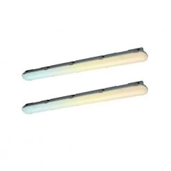 2-Pack 4 ft. White 150 Watt Equivalent Integrated LED Dimmable LED Vapor Tight fixture, CCT/Wattage/Lumen Selectable by RUN BISON