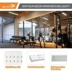 2-Pack 4 ft. White 150 Watt Equivalent Integrated LED Wraparound Light fixture, 3680/4600/5520lm, 3500/4000/5000K by RUN BISON -Cheap RUN BISON || RCA Store run bison wraparound lights ht g5wrap 4ft 8483 277 235d 2pk 4f 1000