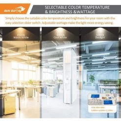 4-Pack 4 ft. White 150 Watt Equivalent Integrated LED Wraparound Light fixture, 3680/4600/5520lm, 3500K/4000K/5000K by RUN BISON -Cheap RUN BISON || RCA Store run bison wraparound lights ht g5wrap 4ft 8483 277 235d 4pk 44 1000