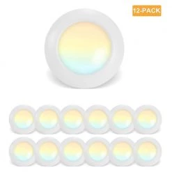12-PACK 12in. 90 CRI 2700K to 5000K 5 CCT Selectable LED Disk Light, Dimmable Integrated LED Flush Mount Ceiling Light by RUN BISON