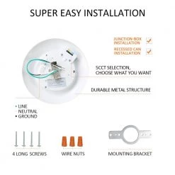 12 in. 90 CRI 2700-5000K 5 CCT Selectable LED Disk Light, Dimmable Integrated LED Flush Mount Ceiling Light (24-Pack) by RUN BISON -Cheap RUN BISON || RCA Store white run bison flush mount lights ht g2d1d 12c 25w 927 1 51 24pk 4f 1000