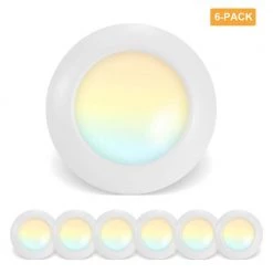 6-PACK 8 in. 90CRI 2700K to 5000K 5CCT Selectable LED Disk Light&Dimmable Integrated LED Flush Mount Ceiling Light by RUN BISON
