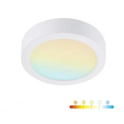 13 in. Round Color White Selectable Integrated LED Flush Mount Downlight by RUN BISON