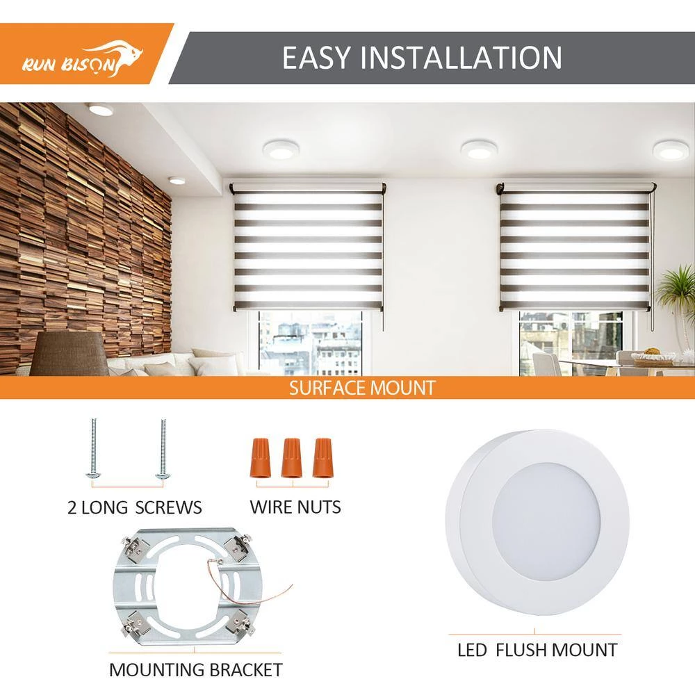 13 in. Round Color White Selectable Integrated LED Flush Mount Downlight by RUN BISON 6 13 in. Round Color White Selectable Integrated LED Flush Mount Downlight by RUN BISON - Image 6