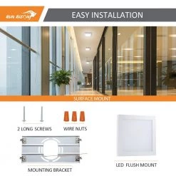 4-Pack 7 in. Square Color Selectable LED Integrated LED Flush Mount Downlight, White by RUN BISON -Cheap RUN BISON || RCA Store white run bison flush mount lights ljc bmtd g17cf13 5w 927 11 51 4pk fa 1000