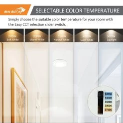 9 in. Round Color White Selectable Integrated LED Flush Mount Downlight by RUN BISON -Cheap RUN BISON || RCA Store white run bison flush mount lights ljc bmtd g19cy18 5w 927 11 51 4f 1000