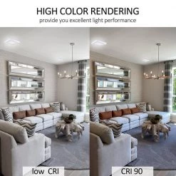 5.5 in. Square Color Selectable LED Integrated LED Flush Mount Downlight, White (2-Pack) by RUN BISON -Cheap RUN BISON || RCA Store white run bison flush mount lights ljc bmtd g25 5cf10 5w 927 11 51 2pk 44 1000