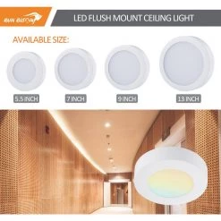 2-Pack 5.5 in. Round Color White Selectable Integrated LED Flush Mount Downlight by RUN BISON -Cheap RUN BISON || RCA Store white run bison flush mount lights ljc bmtd g25 5cy10 5w 927 11 51 2pk 76 1000