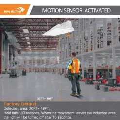 2ft. 600W Equivalent Integrated LED Dimmable Linear High Bay Light with Motion Sensor 20,925 Lumens 5000K by RUN BISON -Cheap RUN BISON || RCA Store white run bison high bay lights ht g2lhb 2ft3l f8155 277 250d 4f 1000