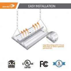 2ft. 600W Equivalent Integrated LED Dimmable Linear High Bay Light with Motion Sensor 20,925 Lumens 5000K by RUN BISON -Cheap RUN BISON || RCA Store white run bison high bay lights ht g2lhb 2ft3l f8155 277 250d fa 1000