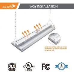 1000W Equivalent Integrated LED Dimmable Linear High Bay Light,40,500 Lumens 5000K Daylight, UL and DLC Listed by RUN BISON -Cheap RUN BISON || RCA Store white run bison high bay lights ht g2lhb 4ft3l f8300 277 250d 44 1000