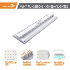 1000W Equivalent Integrated LED Dimmable Linear High Bay Light,40,500 Lumens 5000K Daylight, UL and DLC Listed by RUN BISON -Cheap RUN BISON || RCA Store white run bison high bay lights ht g2lhb 4ft3l f8300 277 250d 4f 1000