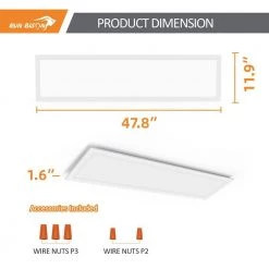 2-PACK 1 ft. x 4 ft. Dimmable White CCT And Wattage Selectable Integrated LED Back-Lit Panel Light,2750-3300-4400Lumens by RUN BISON -Cheap RUN BISON || RCA Store white run bison led panel lights ht us sdpls 14 277 8403 1351 2pk 1f 1000