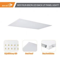 2-PACK 1 ft. x 4 ft. Dimmable White CCT And Wattage Selectable Integrated LED Back-Lit Panel Light,2750-3300-4400Lumens by RUN BISON -Cheap RUN BISON || RCA Store white run bison led panel lights ht us sdpls 14 277 8403 1351 2pk 4f 1000