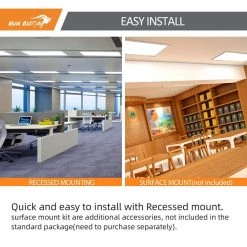 2-PACK 1 ft. x 4 ft. Dimmable White CCT And Wattage Selectable Integrated LED Back-Lit Panel Light,2750-3300-4400Lumens by RUN BISON -Cheap RUN BISON || RCA Store white run bison led panel lights ht us sdpls 14 277 8403 1351 2pk fa 1000