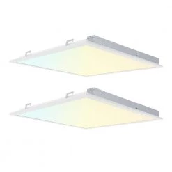 2-PACK 2 ft. x 2 ft. Dimmable White CCT And Wattage Selectable Integrated LED Back-Lit Panel Light, 2750-3300-4400Lumens by RUN BISON