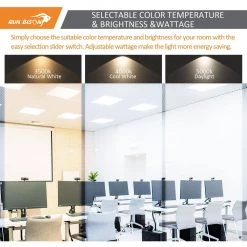 2 ft. x 2 ft. Dimmable White CCT and Wattage Selectable Integrated LED Back-Lit Panel Light (4-Pack) by RUN BISON -Cheap RUN BISON || RCA Store white run bison led panel lights ht us sdpls 22 277 8403 1351 44 1000 1