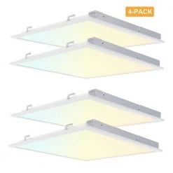 2 ft. x 2 ft. Dimmable White CCT and Wattage Selectable Integrated LED Back-Lit Panel Light (4-Pack) by RUN BISON