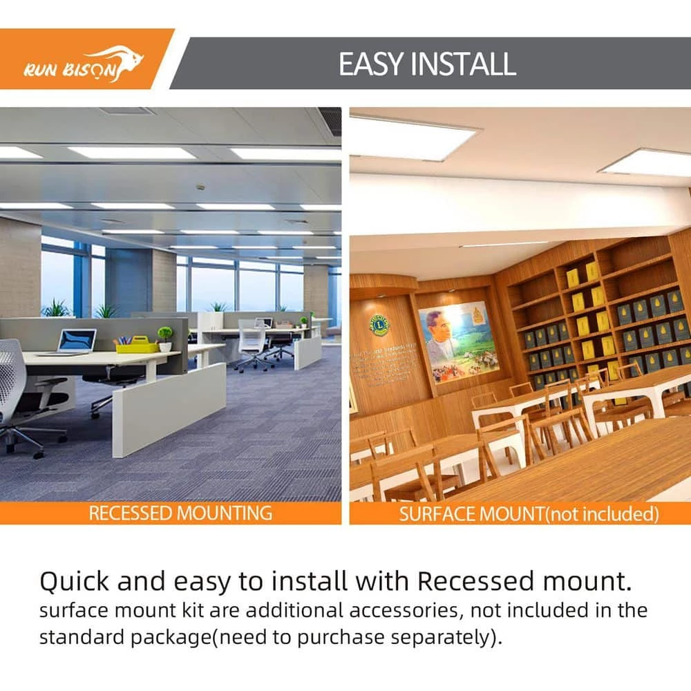 2 ft. x 2ft. Dimmable White CCT and Wattage Selectable Integrated LED Back-Lit Flat Panel Light by RUN BISON 6 2 ft. x 2ft. Dimmable White CCT and Wattage Selectable Integrated LED Back-Lit Flat Panel Light by RUN BISON - Image 6