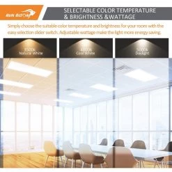 2 ft. x 4 ft. Dimmable White CCT and Wattage Selectable Integrated LED Back-Lit Flat Panel Light by RUN BISON -Cheap RUN BISON || RCA Store white run bison led panel lights ht us sdpls 24 277 8503 1351 44 1000