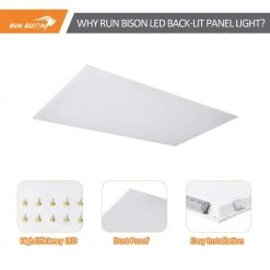 2 ft. x 4 ft. Dimmable White CCT and Wattage Selectable Integrated LED Back-Lit Flat Panel Light by RUN BISON -Cheap RUN BISON || RCA Store white run bison led panel lights ht us sdpls 24 277 8503 1351 4f 1000